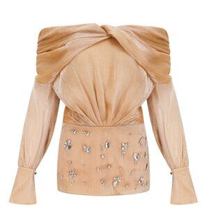 NEW Miss Rosier Gold Embellished Mini Dress